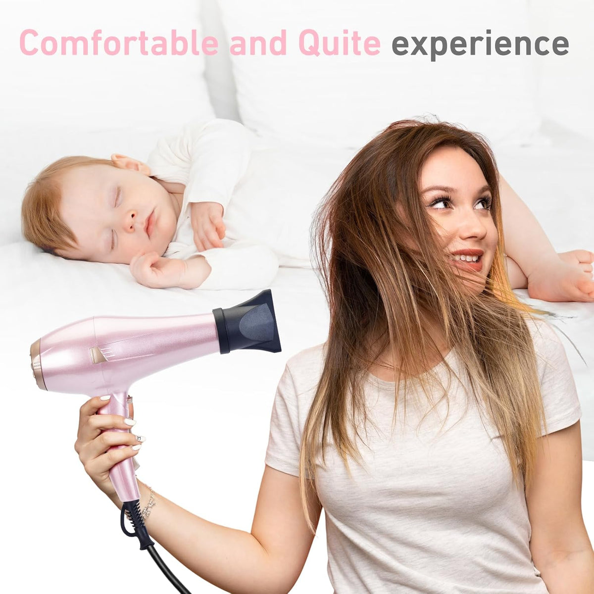 Hair Dryer Pro, Professional Ionic Salon Blow Dryer with Diffuser for Women and Men, 5X Fast Drying, Powerful and Quiet Hair Blow Dryer for Fast & Easy Styling (1875 Watts)