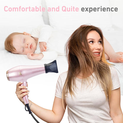 Hair Dryer Pro, Professional Ionic Salon Blow Dryer with Diffuser for Women and Men, 5X Fast Drying, Powerful and Quiet Hair Blow Dryer for Fast & Easy Styling (1875 Watts)