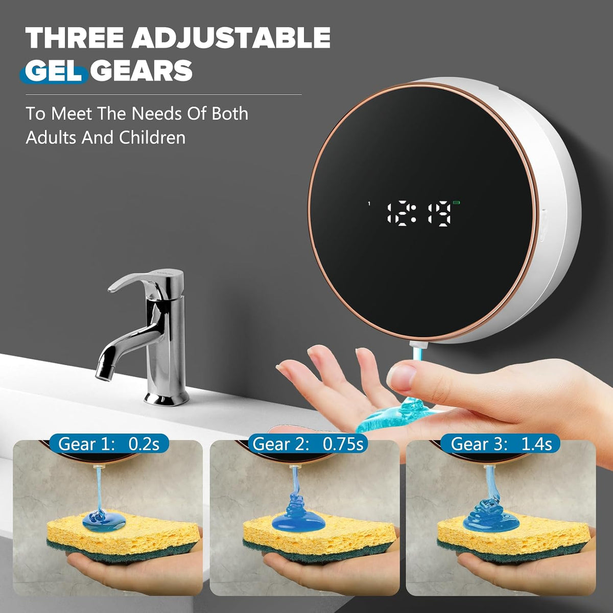 Automatic Soap Dispenser, Touchless Rechargeable Wall Mount