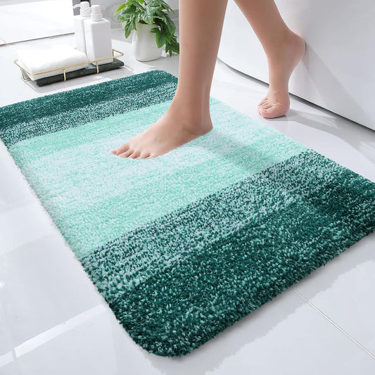 Bathroom Rugs Mat 30x20, Extra Soft Absorbent Microfiber Bath Rugs | Grey, Non-Slip Quick-Drying Rubber Backing, Machine Washable Plush Bath Mat for Floor, Tub and Shower, Home Decor Accessories - Colors D