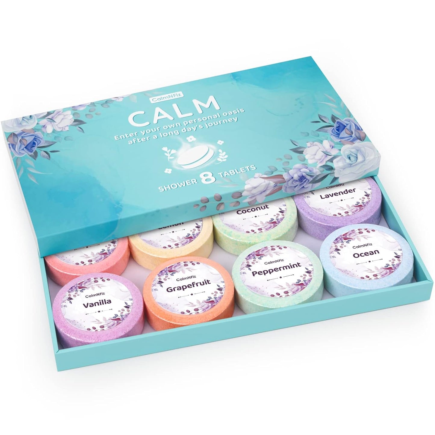 Shower Steamers Aromatherapy Self Care Gifts 8 Pack Set, Green | Birthday Gifts for Women, Mom, Wife, Friend, Teacher, Shower Bombs Essential Oil Tablets 8 Fragrances, Self-Care Relaxation