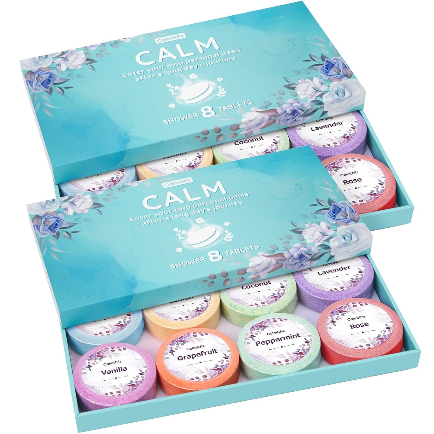 Shower Steamers Aromatherapy Self Care Gifts 8 Pack Set, Green | Birthday Gifts for Women, Mom, Wife, Friend, Teacher, Shower Bombs Essential Oil Tablets 8 Fragrances, Self-Care Relaxation