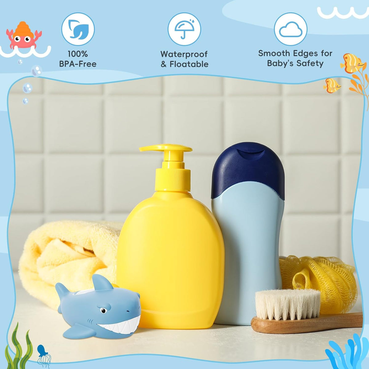 Baby Bath Thermometer, Swan Digital Infant Bathtub Thermometer, White | Reliable Temperature Readings, Easy to Read Screen, Waterproof, Instant Digital Room Temperature, Safe Floats in Water Toy