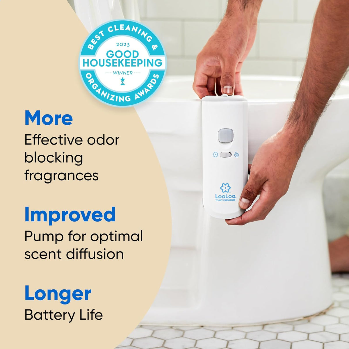 LooLoo Automatic Toilet Air Freshener Starter Kit, Citrus Fresh
