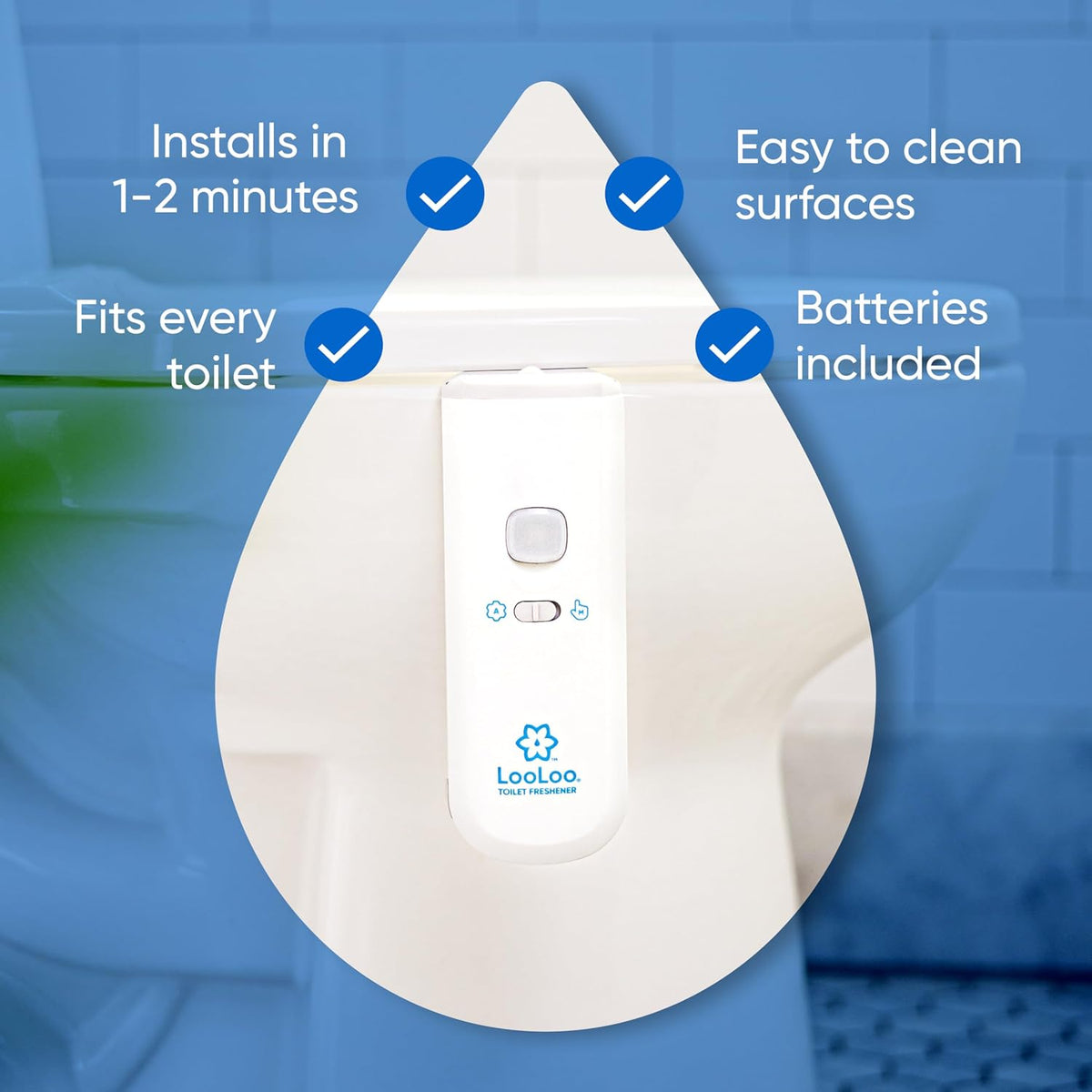 LooLoo Automatic Toilet Air Freshener Starter Kit, Citrus Fresh
