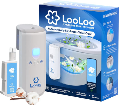 LooLoo Automatic Toilet Air Freshener Starter Kit, Citrus Fresh