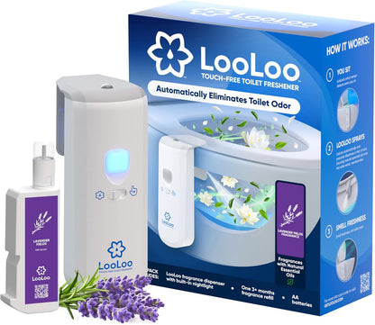 LooLoo Automatic Toilet Air Freshener Starter Kit, Citrus Fresh