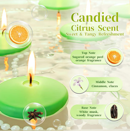 3 Inch Vanilla Sugar Scented Floating Candles,36 Pack White Floating Disc Candles, 8-10 Hour Long Burning for Wedding Centerpieces, Home Spa, Holiday Party & Pool Decor,Outdoor Dinners