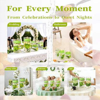 3 Inch Vanilla Sugar Scented Floating Candles,36 Pack White Floating Disc Candles, 8-10 Hour Long Burning for Wedding Centerpieces, Home Spa, Holiday Party & Pool Decor,Outdoor Dinners