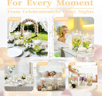 3 Inch Vanilla Sugar Scented Floating Candles,36 Pack White Floating Disc Candles, 8-10 Hour Long Burning for Wedding Centerpieces, Home Spa, Holiday Party & Pool Decor,Outdoor Dinners