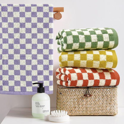 Hand Towels for Bathroom 4 Pack, Checkered Hand Towel Set