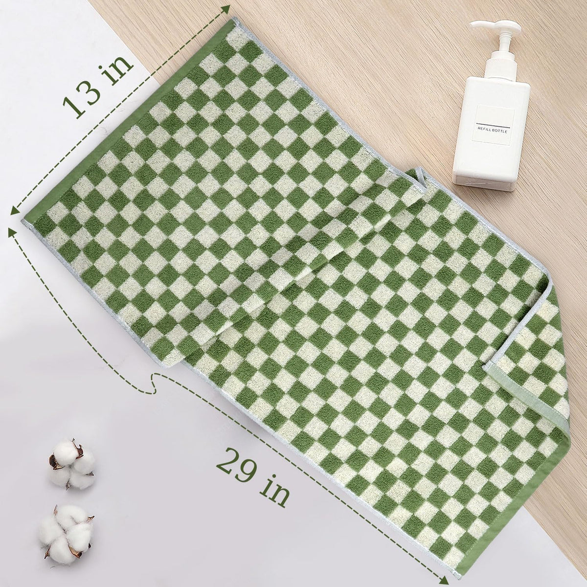 Hand Towels for Bathroom 4 Pack, Checkered Hand Towel Set
