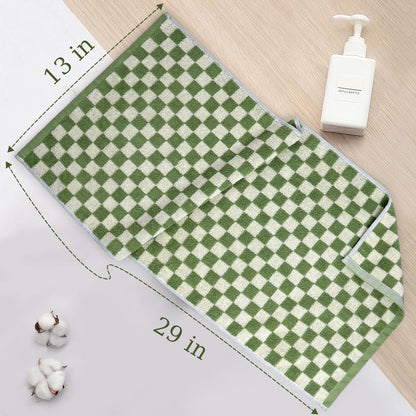 Hand Towels for Bathroom 4 Pack, Checkered Hand Towel Set