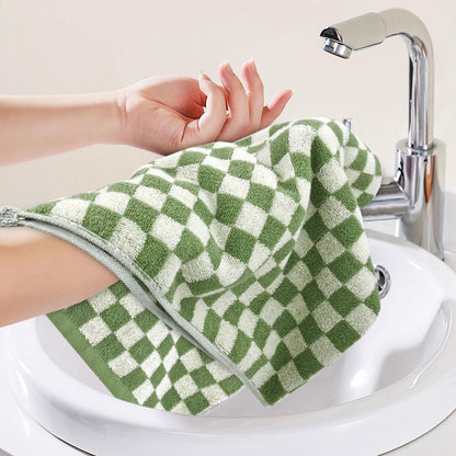 Hand Towels for Bathroom 4 Pack, Checkered Hand Towel Set