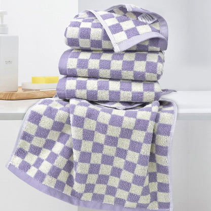 Hand Towels for Bathroom 4 Pack, Checkered Hand Towel Set