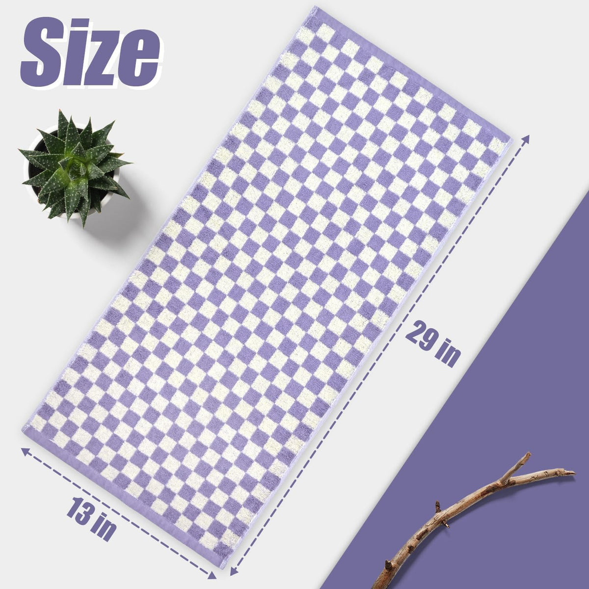 Hand Towels for Bathroom 4 Pack, Checkered Hand Towel Set
