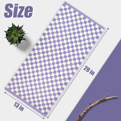 Hand Towels for Bathroom 4 Pack, Checkered Hand Towel Set