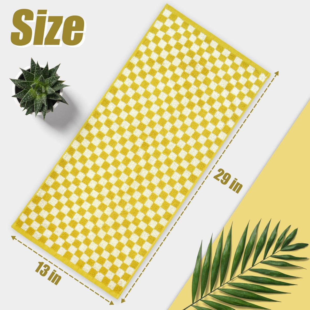 Hand Towels for Bathroom 4 Pack, Checkered Hand Towel Set