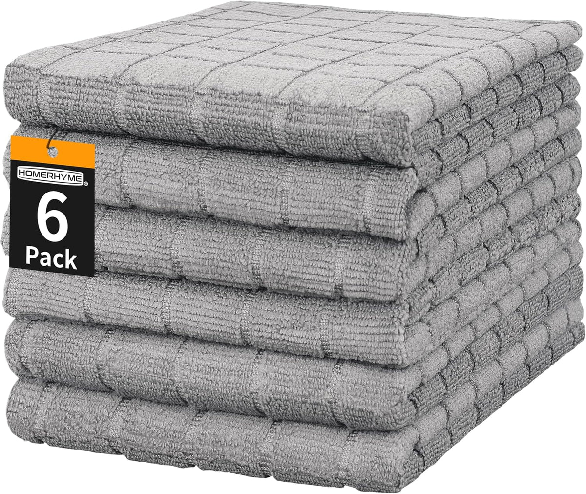 Microfiber Hand Bath Towels, 25''*15'' Grey Bathroom Hand Towels, All-Purpose Quick Dry Lint Free Soft Absorbent Checkered Washcloth Fingertip Towels Bulk for Travel Gym Hotel