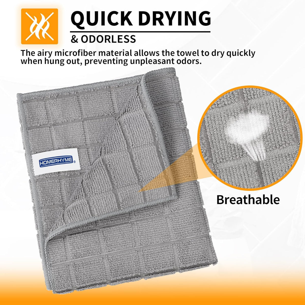 Microfiber Hand Bath Towels, 25''*15'' Grey Bathroom Hand Towels, All-Purpose Quick Dry Lint Free Soft Absorbent Checkered Washcloth Fingertip Towels Bulk for Travel Gym Hotel