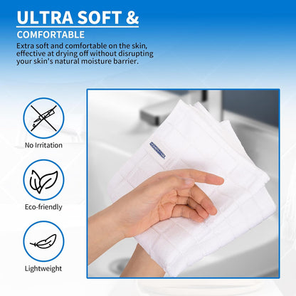 Microfiber Hand Bath Towels, 25''*15'' Grey Bathroom Hand Towels, All-Purpose Quick Dry Lint Free Soft Absorbent Checkered Washcloth Fingertip Towels Bulk for Travel Gym Hotel