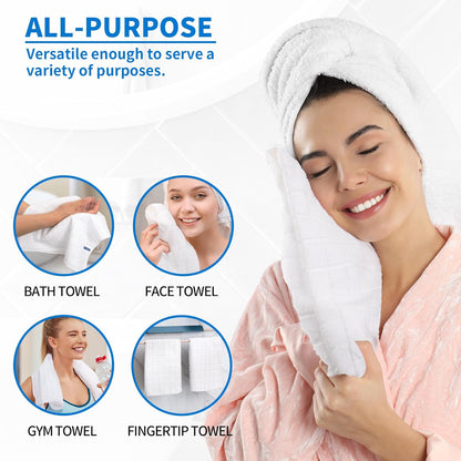 Microfiber Hand Bath Towels, 25''*15'' Grey Bathroom Hand Towels, All-Purpose Quick Dry Lint Free Soft Absorbent Checkered Washcloth Fingertip Towels Bulk for Travel Gym Hotel