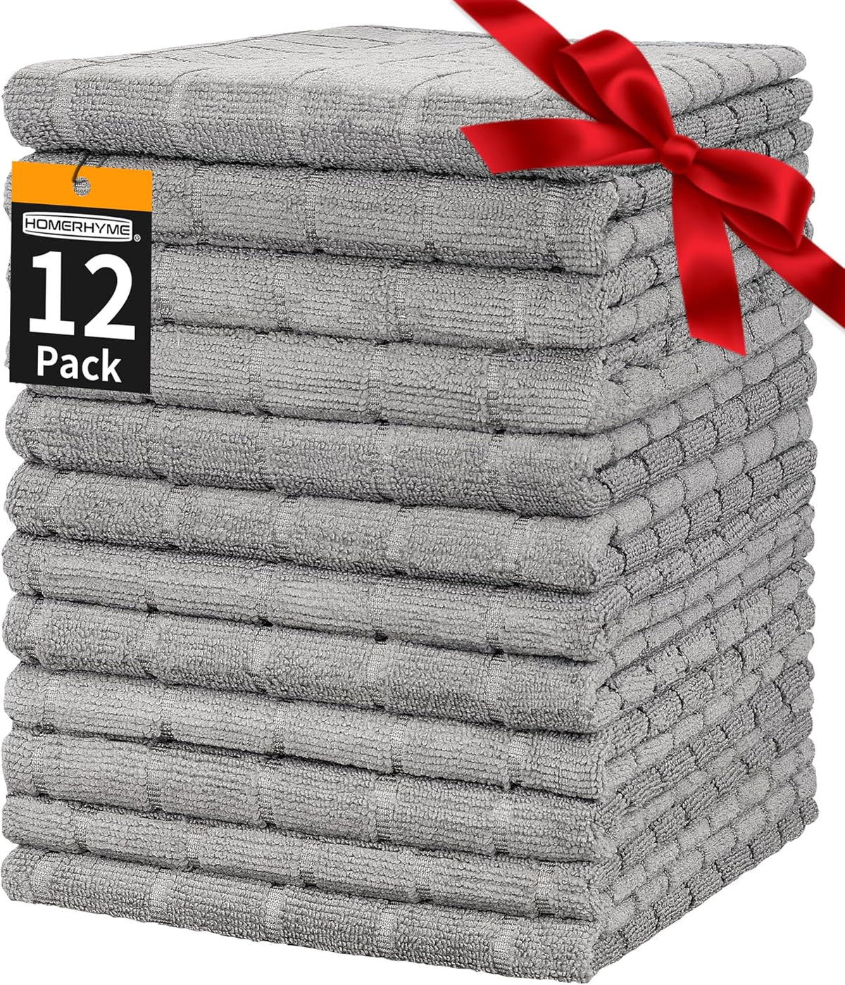 Microfiber Hand Bath Towels, 25''*15'' Grey Bathroom Hand Towels, All-Purpose Quick Dry Lint Free Soft Absorbent Checkered Washcloth Fingertip Towels Bulk for Travel Gym Hotel
