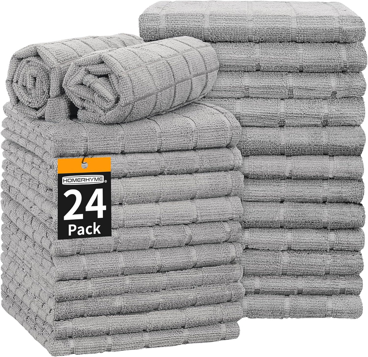 Microfiber Hand Bath Towels, 25''*15'' Grey Bathroom Hand Towels, All-Purpose Quick Dry Lint Free Soft Absorbent Checkered Washcloth Fingertip Towels Bulk for Travel Gym Hotel