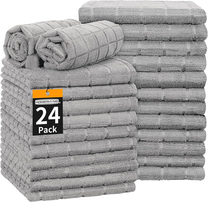 Microfiber Hand Bath Towels, 25''*15'' Grey Bathroom Hand Towels, All-Purpose Quick Dry Lint Free Soft Absorbent Checkered Washcloth Fingertip Towels Bulk for Travel Gym Hotel