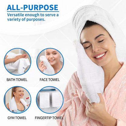Microfiber Hand Bath Towels, 25''*15'' Grey Bathroom Hand Towels, All-Purpose Quick Dry Lint Free Soft Absorbent Checkered Washcloth Fingertip Towels Bulk for Travel Gym Hotel