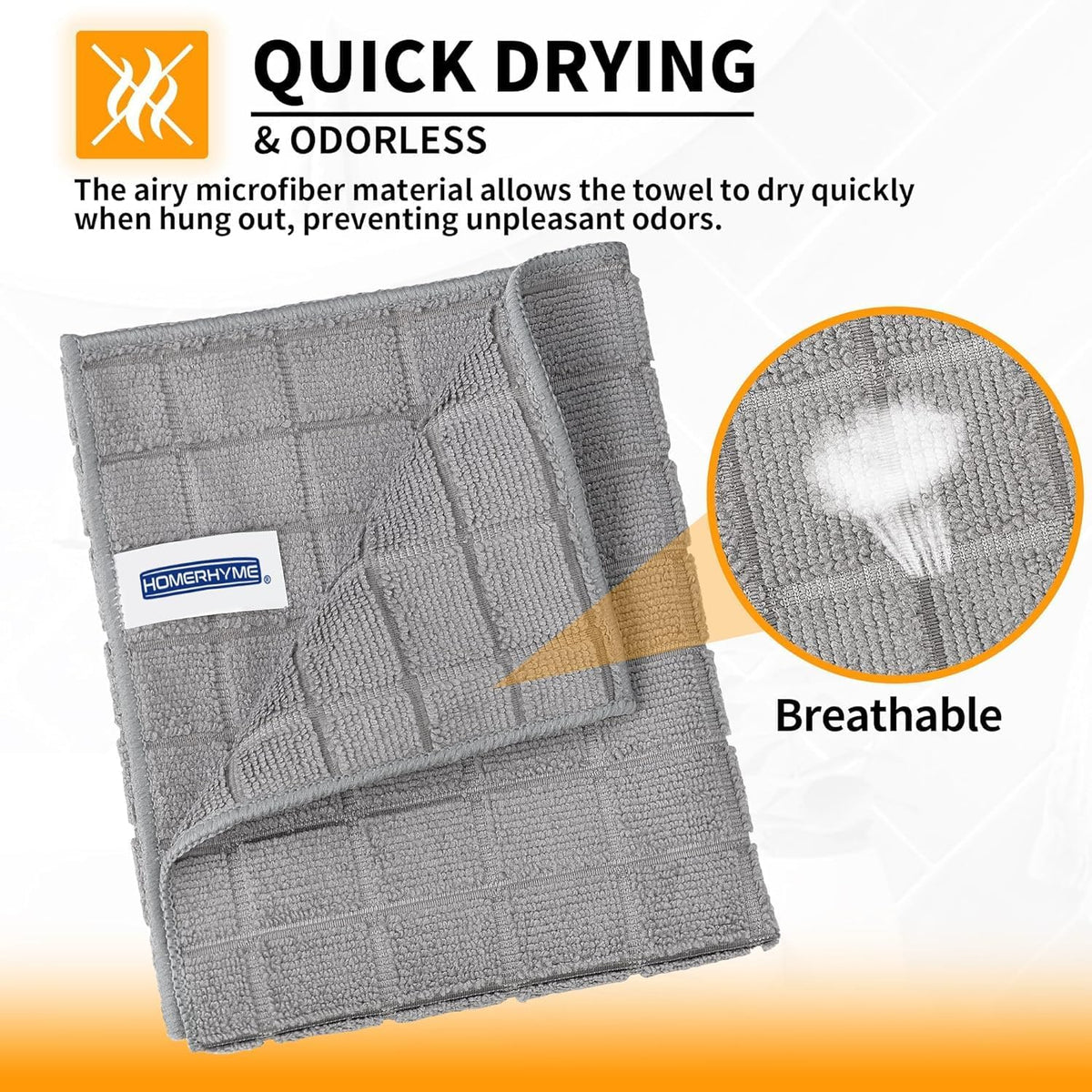 Microfiber Hand Bath Towels, 25''*15'' Grey Bathroom Hand Towels, All-Purpose Quick Dry Lint Free Soft Absorbent Checkered Washcloth Fingertip Towels Bulk for Travel Gym Hotel