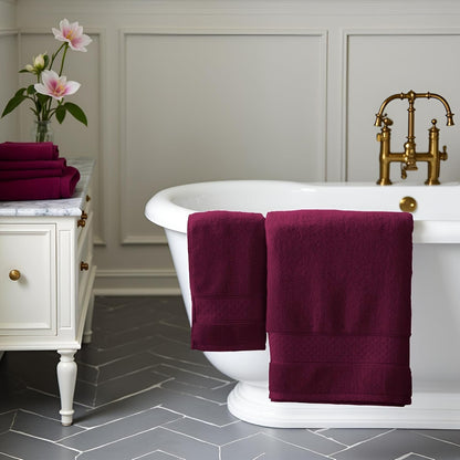 Bath Towel Set 6 PCS, Pink Luxury 100% Turkish Cotton 650GSM