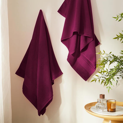 Bath Towel Set 6 PCS, Pink Luxury 100% Turkish Cotton 650GSM