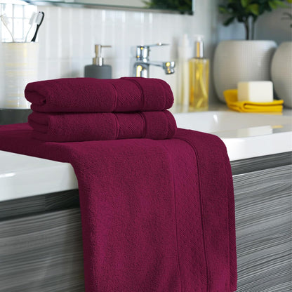 Bath Towel Set 6 PCS, Pink Luxury 100% Turkish Cotton 650GSM