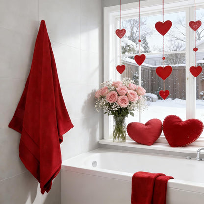 Bath Towel Set 6 PCS, Pink Luxury 100% Turkish Cotton 650GSM