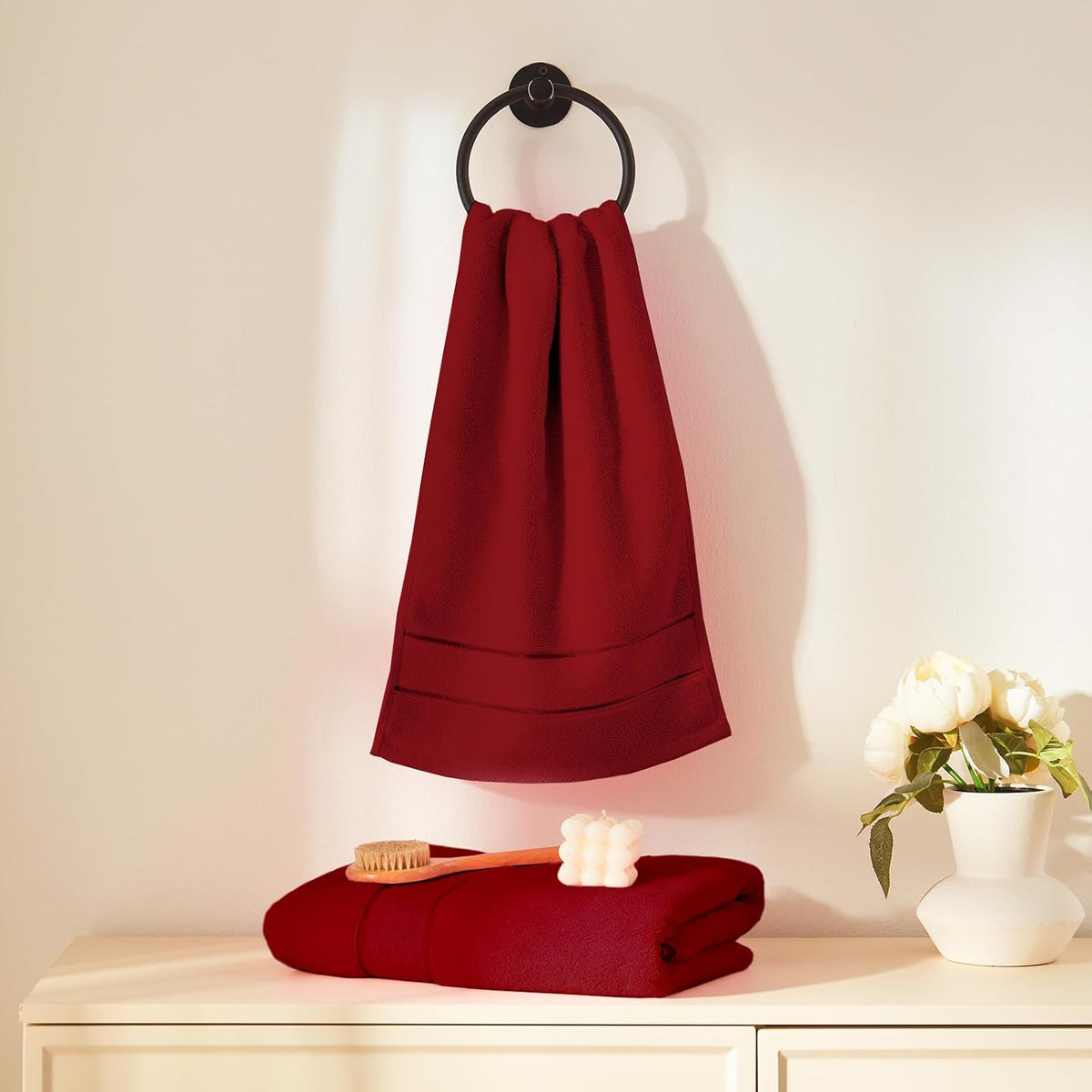 Bath Towel Set 6 PCS, Pink Luxury 100% Turkish Cotton 650GSM