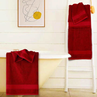 Bath Towel Set 6 PCS, Pink Luxury 100% Turkish Cotton 650GSM