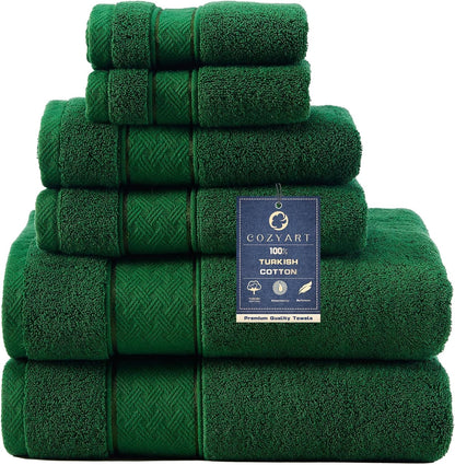 Bath Towel Set 6 PCS, Pink Luxury 100% Turkish Cotton 650GSM