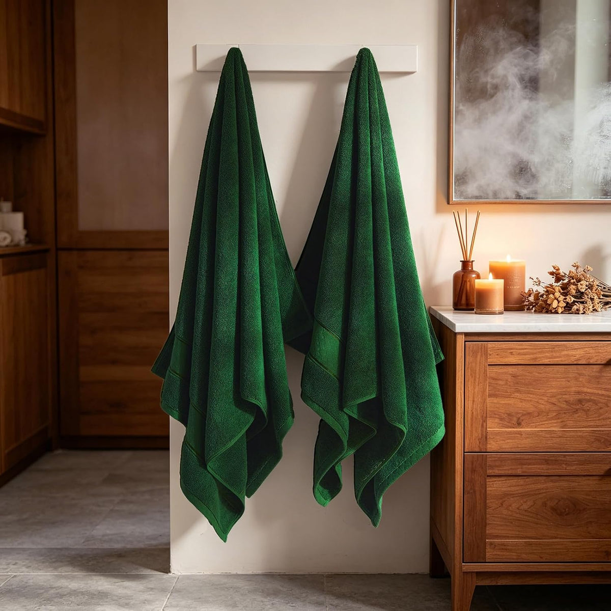 Bath Towel Set 6 PCS, Pink Luxury 100% Turkish Cotton 650GSM