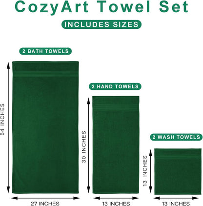 Bath Towel Set 6 PCS, Pink Luxury 100% Turkish Cotton 650GSM