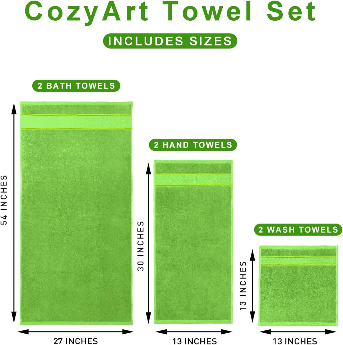 Bath Towel Set 6 PCS, Pink Luxury 100% Turkish Cotton 650GSM