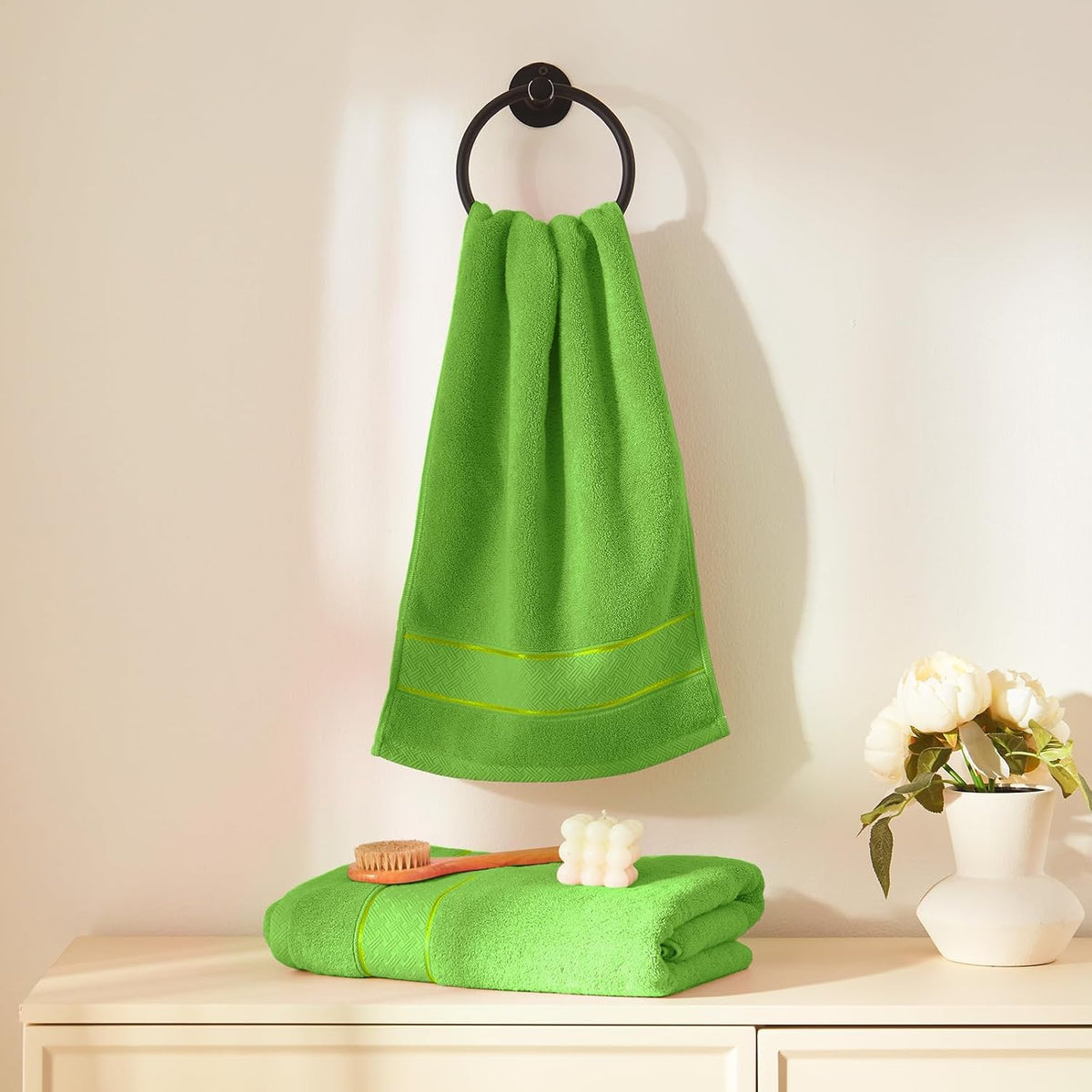 Bath Towel Set 6 PCS, Pink Luxury 100% Turkish Cotton 650GSM