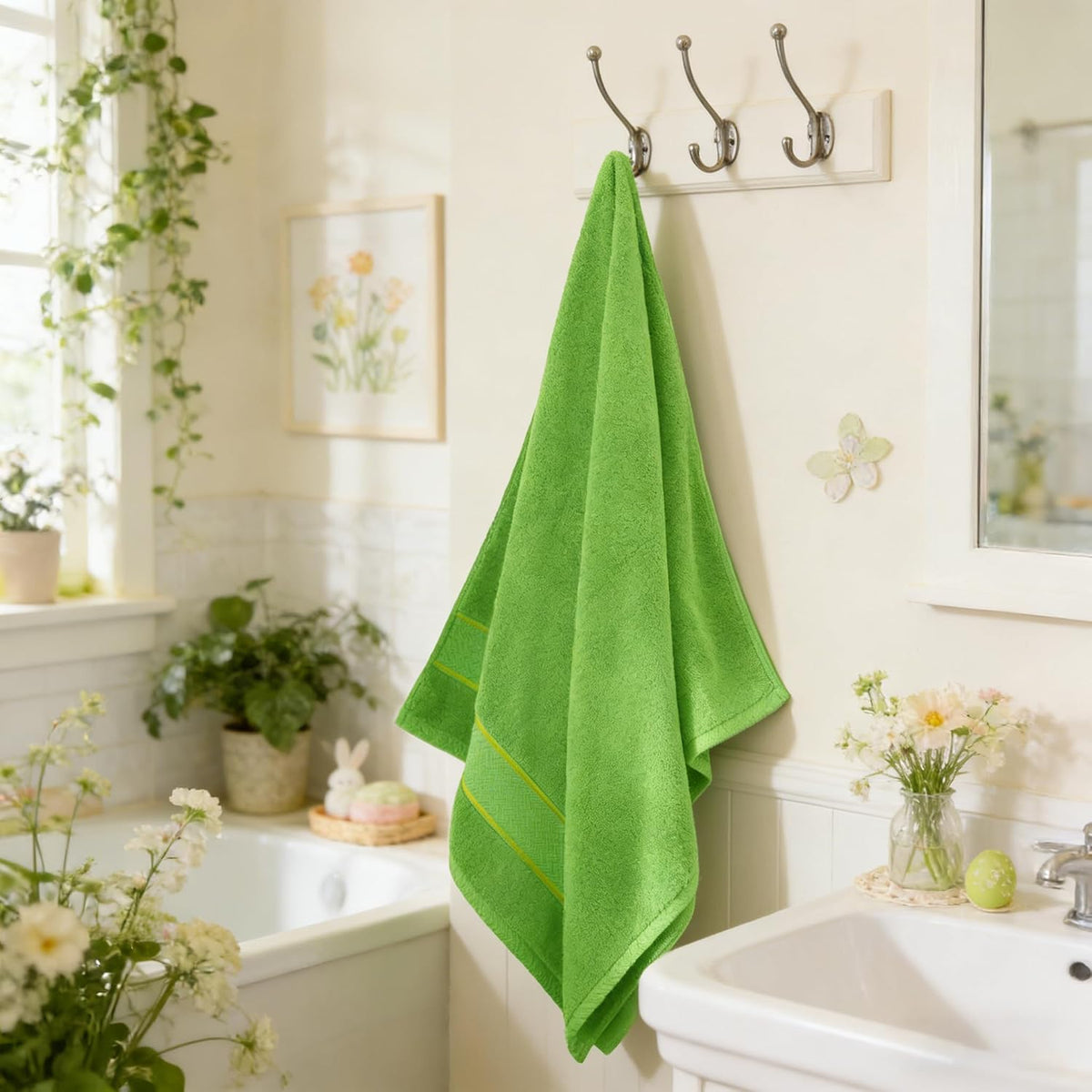 Bath Towel Set 6 PCS, Pink Luxury 100% Turkish Cotton 650GSM