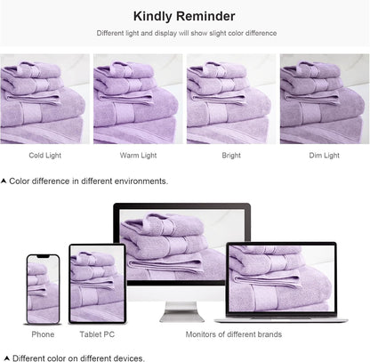 Bath Towel Set 6 PCS, Pink Luxury 100% Turkish Cotton 650GSM