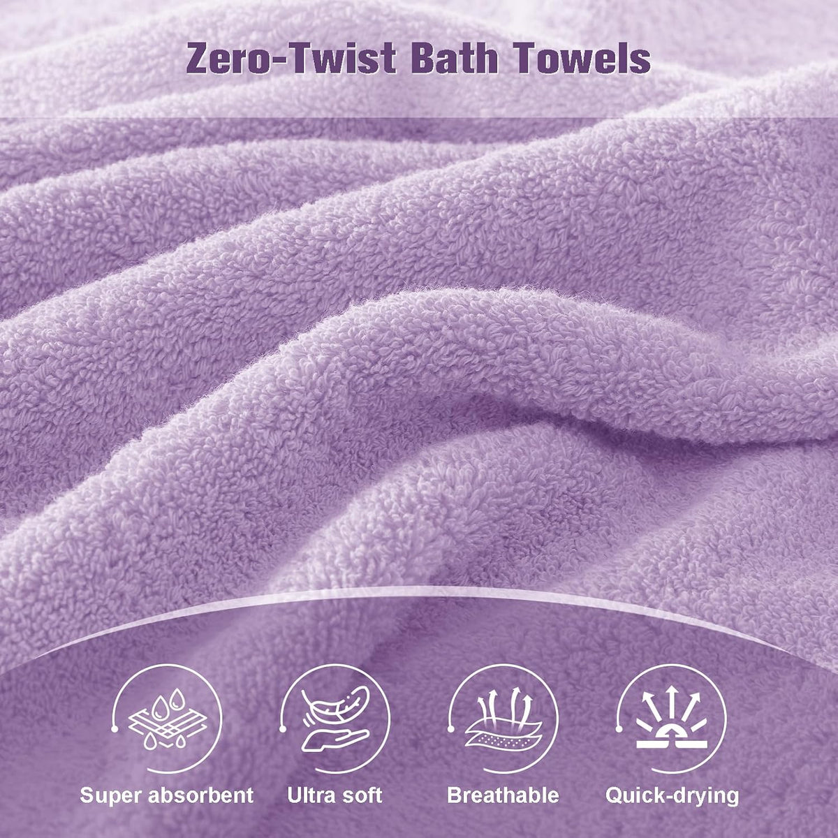 Bath Towel Set 6 PCS, Pink Luxury 100% Turkish Cotton 650GSM