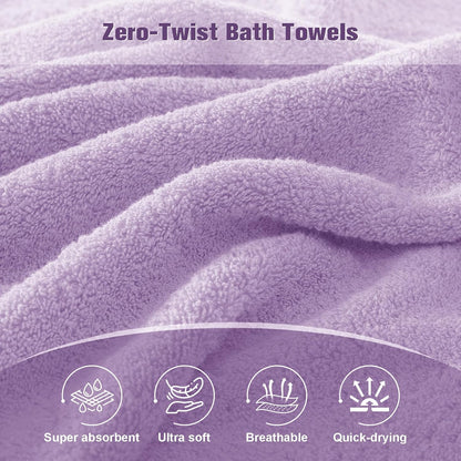 Bath Towel Set 6 PCS, Pink Luxury 100% Turkish Cotton 650GSM