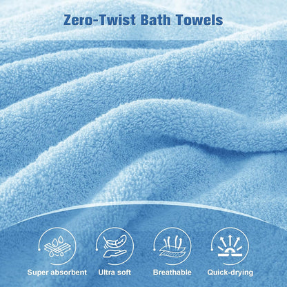 Bath Towel Set 6 PCS, Pink Luxury 100% Turkish Cotton 650GSM