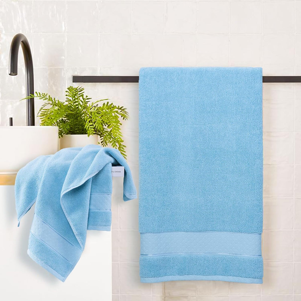 Bath Towel Set 6 PCS, Pink Luxury 100% Turkish Cotton 650GSM