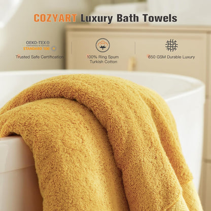 Bath Towel Set 6 PCS, Pink Luxury 100% Turkish Cotton 650GSM