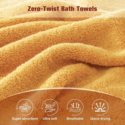 Bath Towel Set 6 PCS, Pink Luxury 100% Turkish Cotton 650GSM